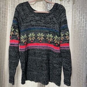 AMERICAN EAGLE FAIR ISLE WOOL BLEND JEGGING SWEATER SNOWFLAKES